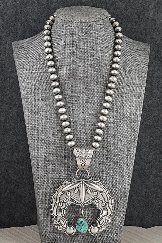 Turquoise & Sterling Silver Necklace - Roland Dixson