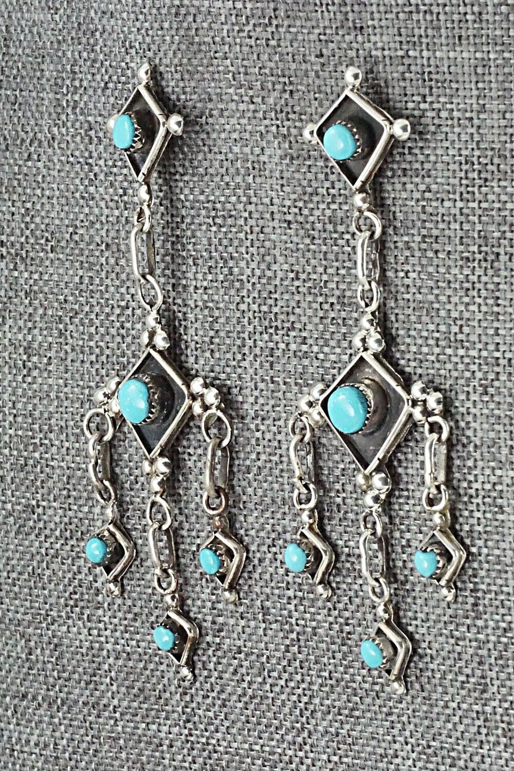 Turquoise & Sterling Silver Earrings - Verdie Booqua
