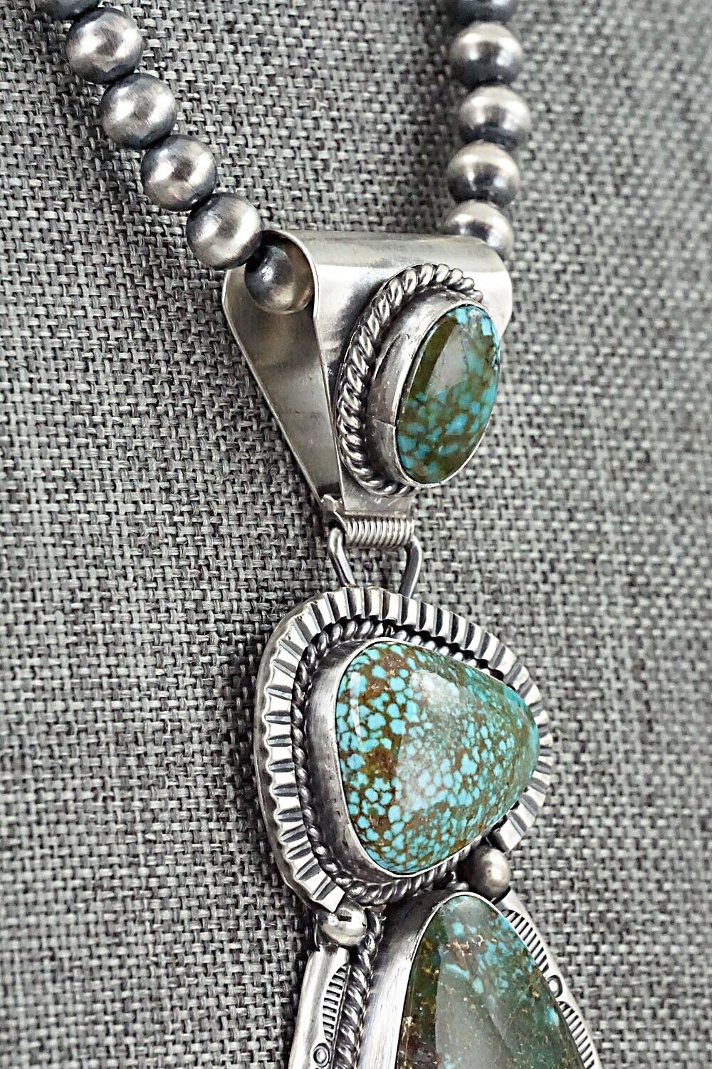 Turquoise & Sterling Silver Necklace - Raymond Delgarito