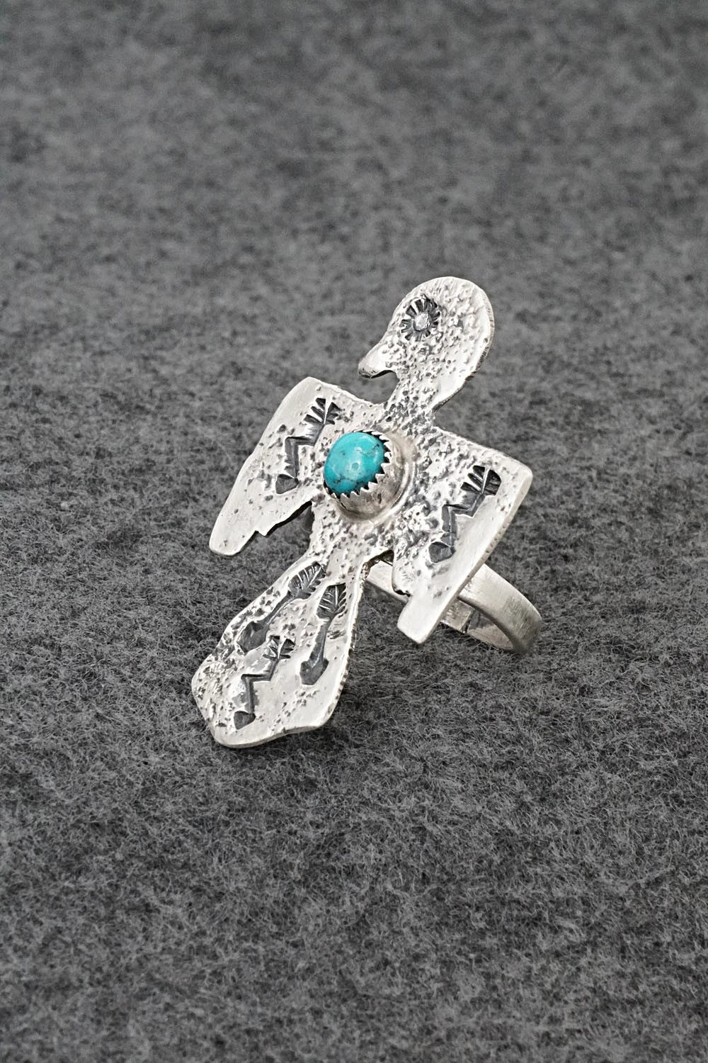 Turquoise & Sterling Silver Ring - Delbert Arviso - Size 9.5