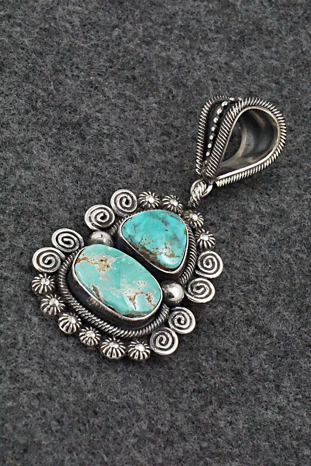 Turquoise & Sterling Silver Pendant - Jess Martinez