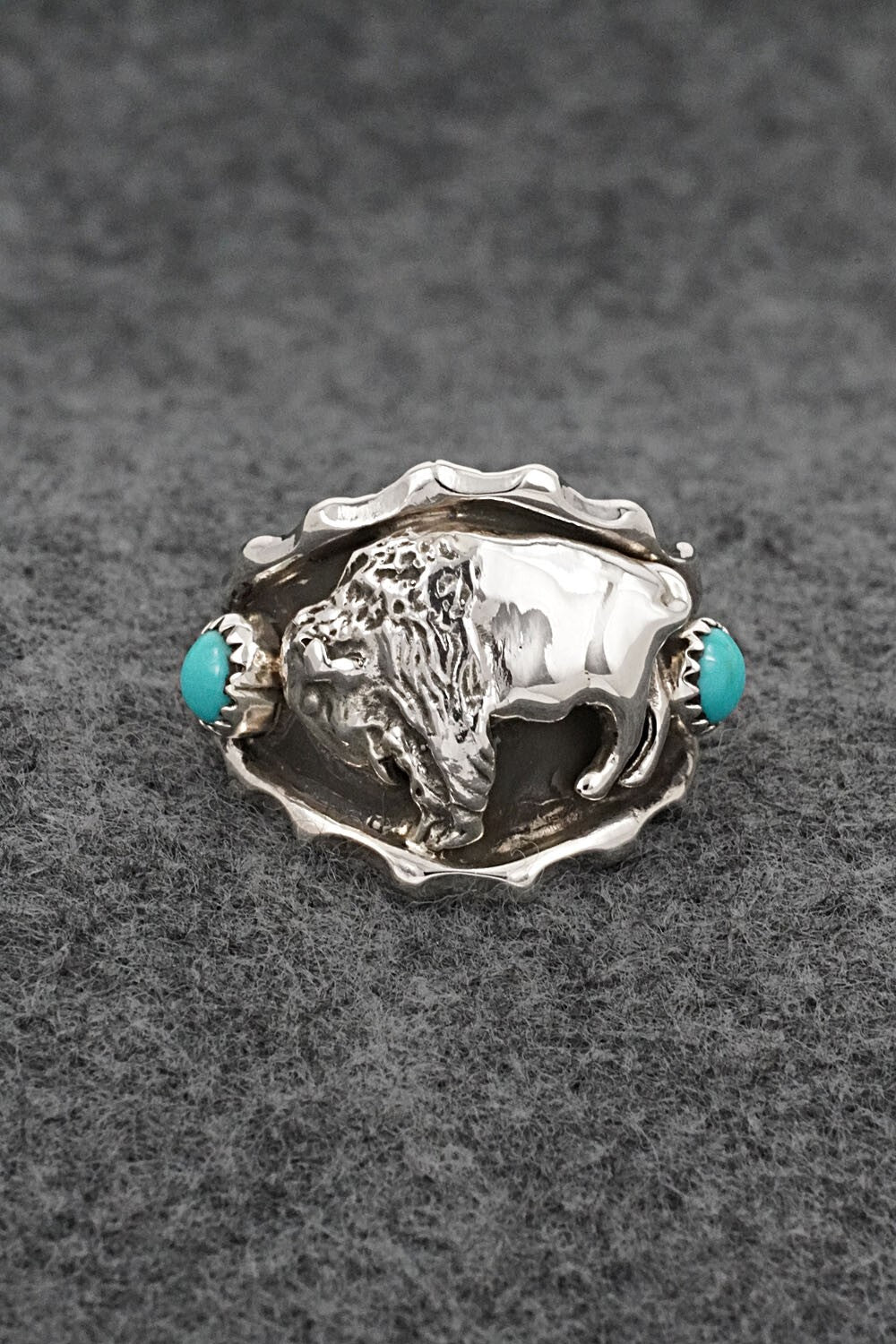 Turquoise & Sterling Silver Ring - Genevieve Francisco - Size 11