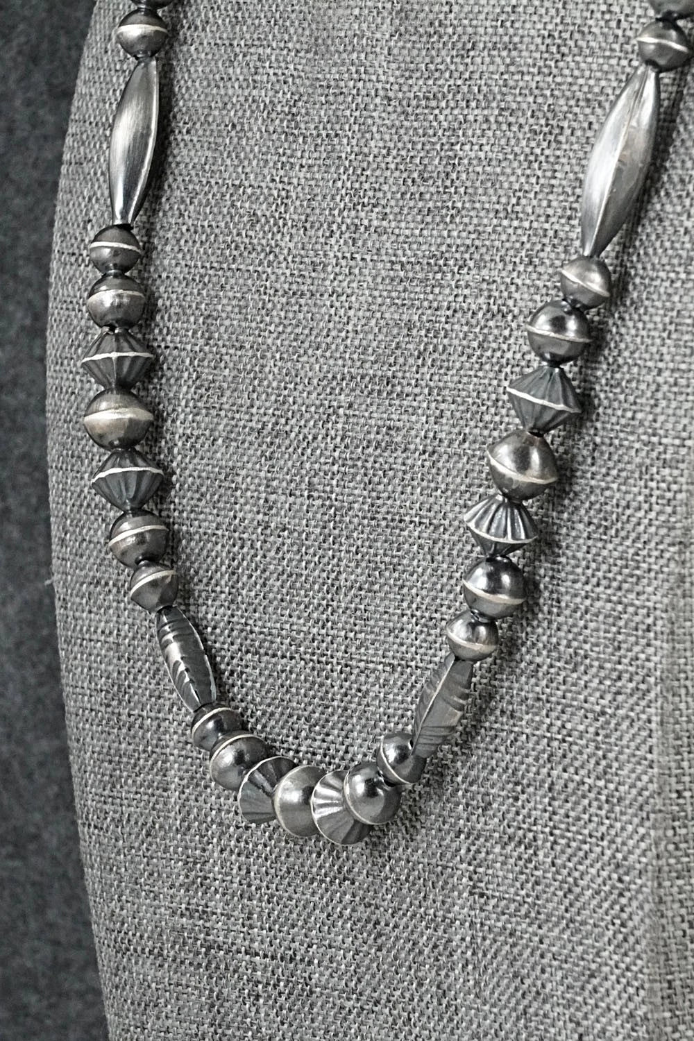 Sterling Silver Navajo Pearl Necklace 22" - Vintage
