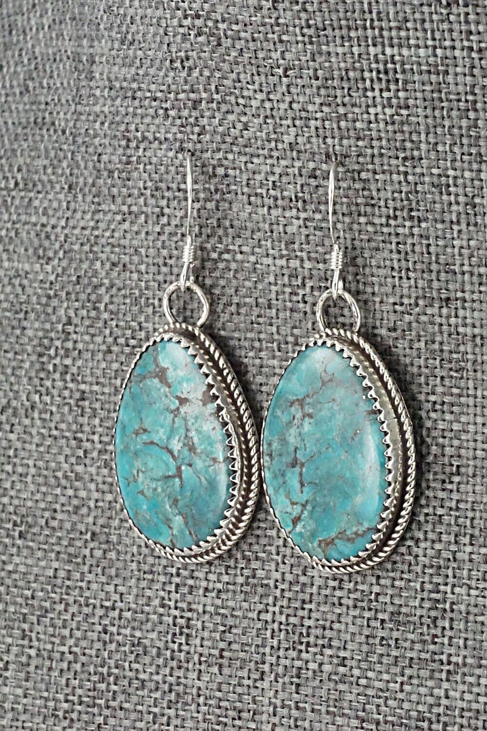 Turquoise & Sterling Silver Earrings - Ernest Hawthorne
