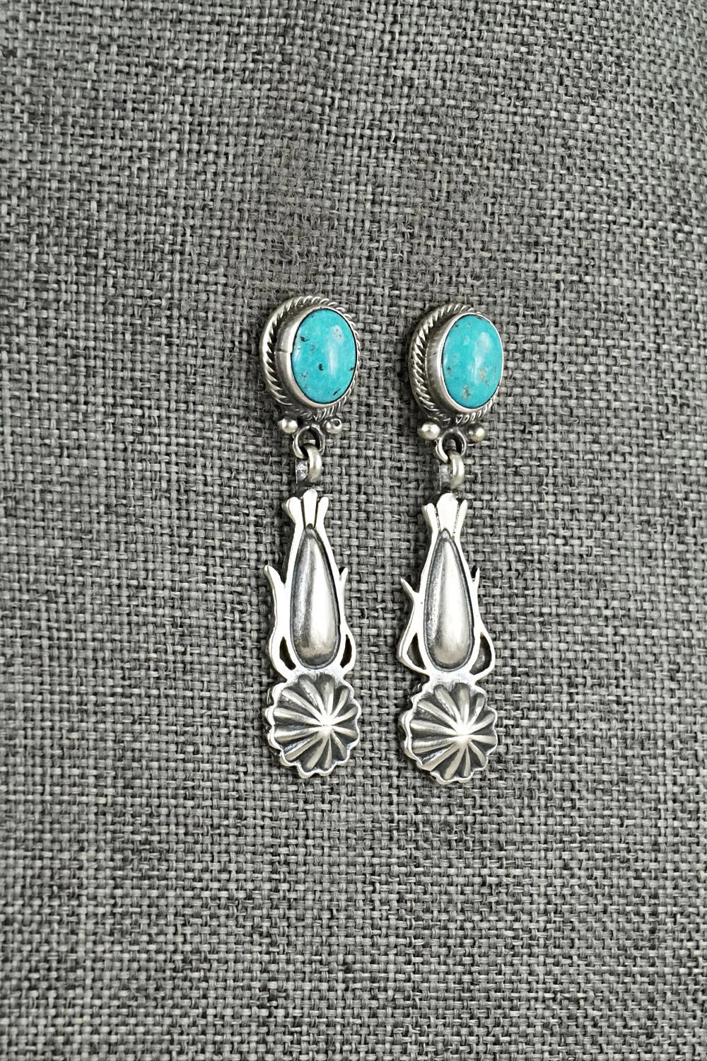 Turquoise & Sterling Silver Earrings - Verley Betone