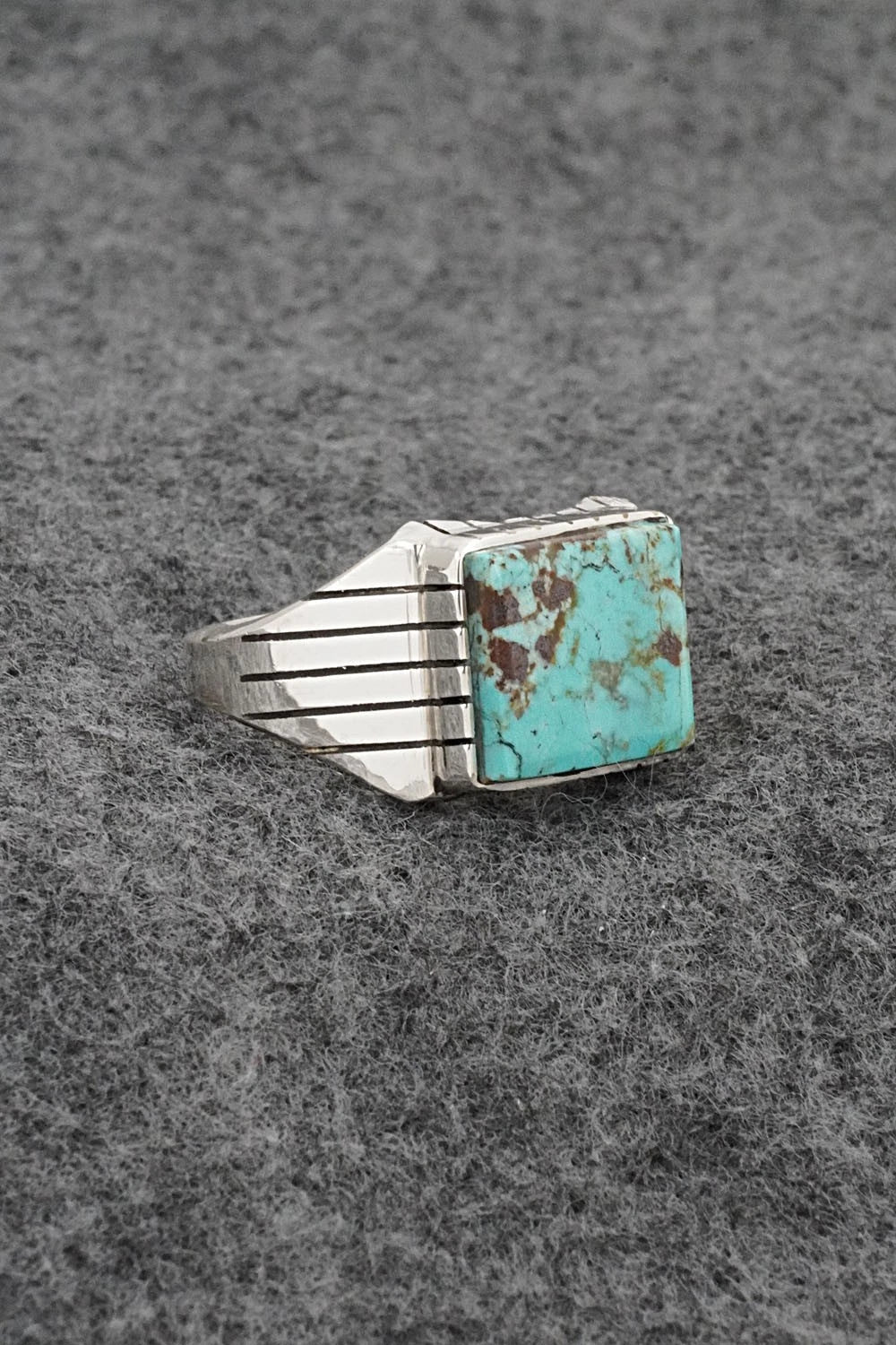 Turquoise & Sterling Silver Ring - Trevor Jack - Size 11.5