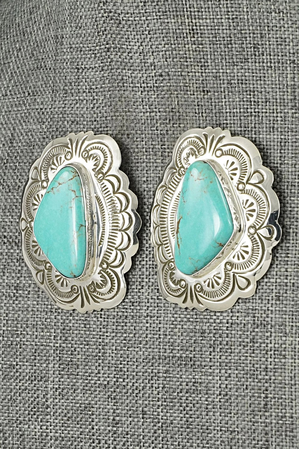 Turquoise & Sterling Silver Earrings - Arnold Blackgoat