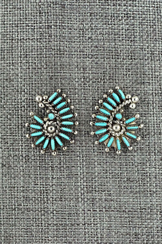 Turquoise & Sterling Silver Earrings - Connie Wyaco