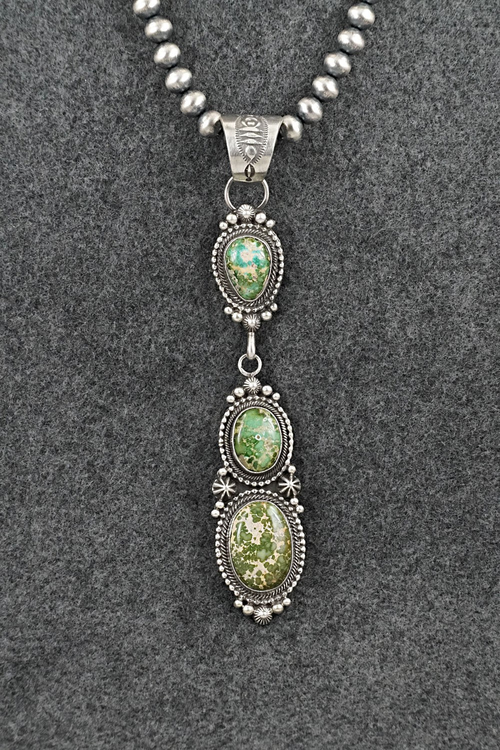 Turquoise & Sterling Silver Necklace - Tom Lewis