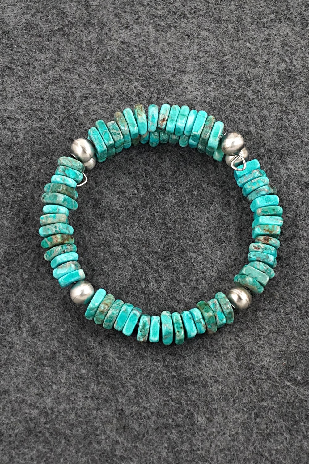 Turquoise & Sterling Silver Bracelet - Doreen Jake