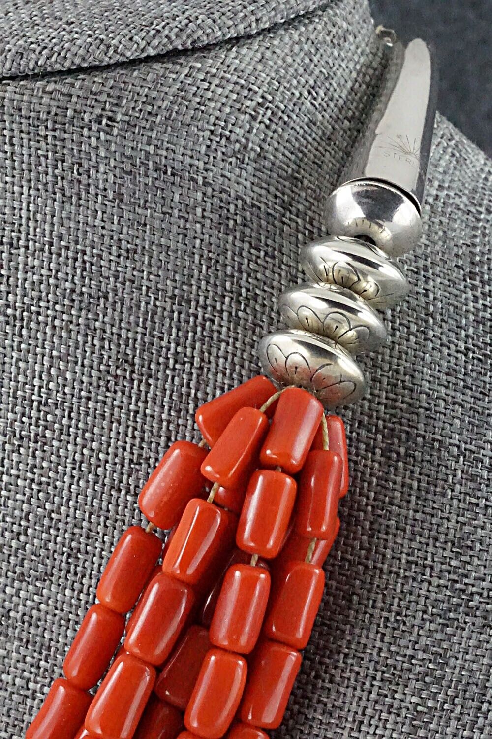 Coral & Sterling Silver Necklace - Isabelle John