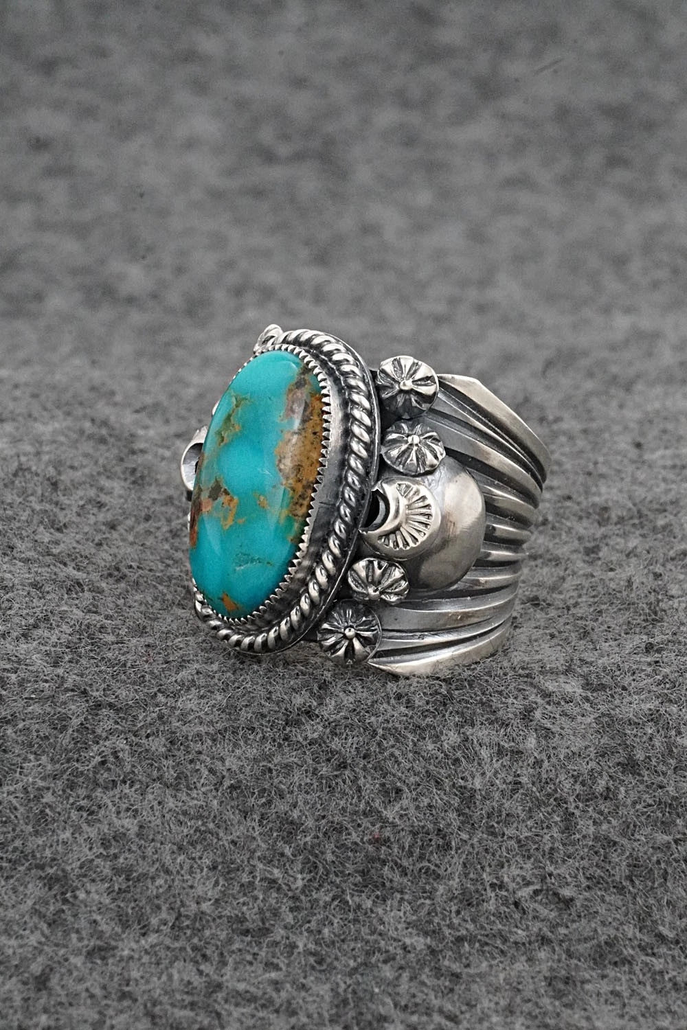 Turquoise & Sterling Silver Ring - Delbert Gordon - Size 8