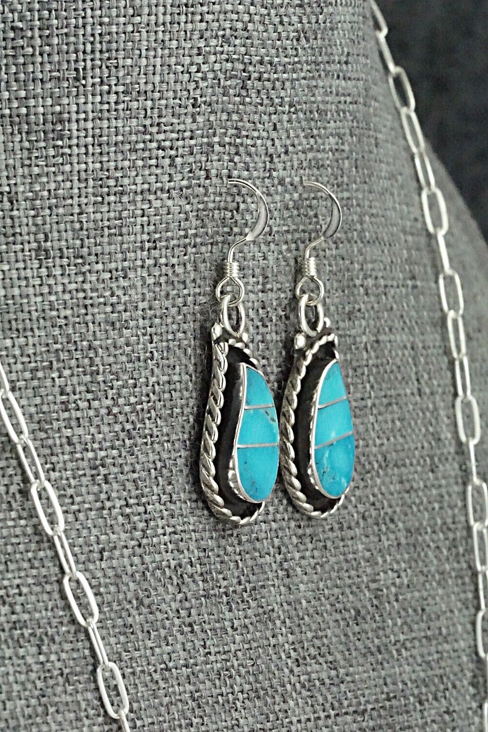 Turquoise & Sterling Silver Necklace Set - Faye Lowsayatee