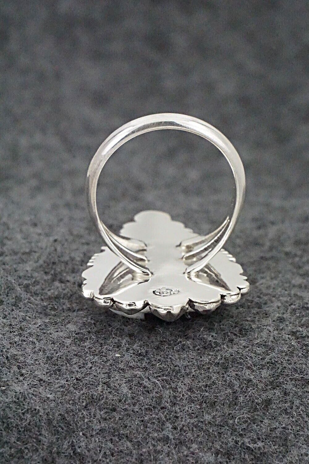 White Buffalo & Sterling Silver Ring - Daniel Benally - Size 8.75