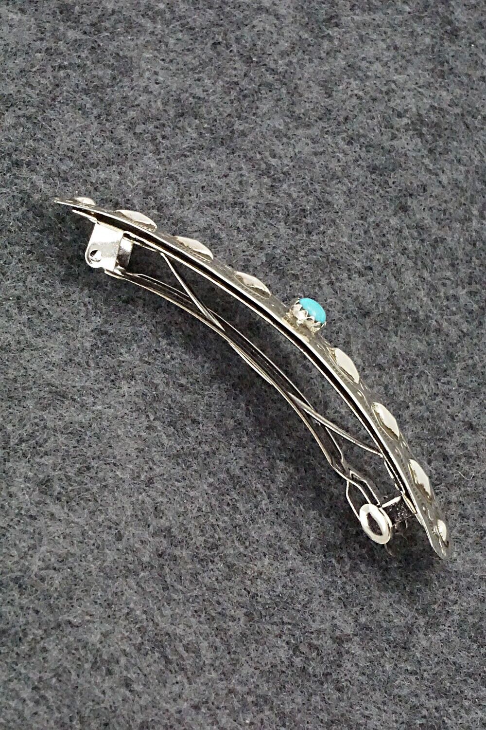 Turquoise & Sterling Silver Hair Barrette - Jennie Blackgoat