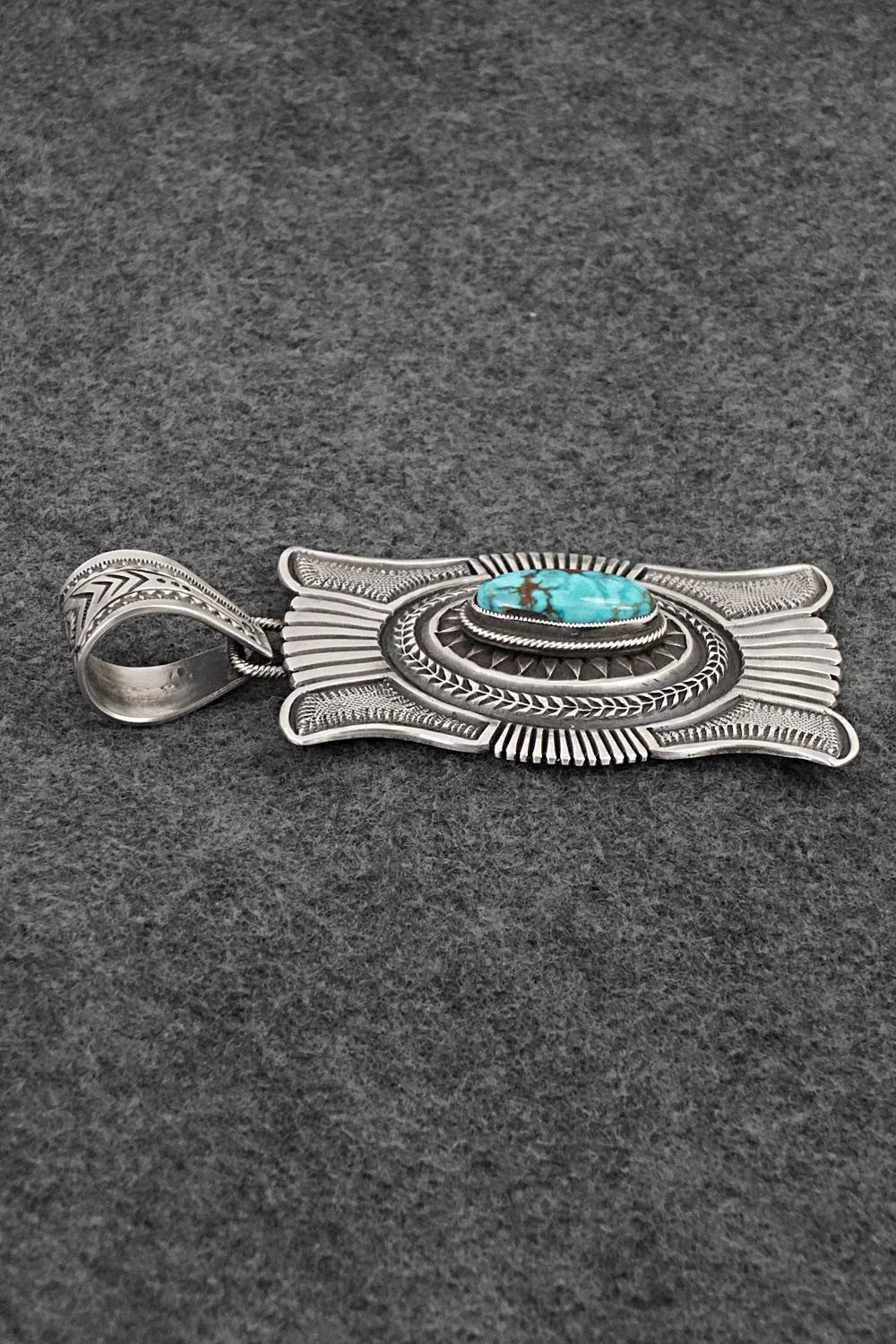Turquoise & Sterling Silver Pendant - Calvin Martinez