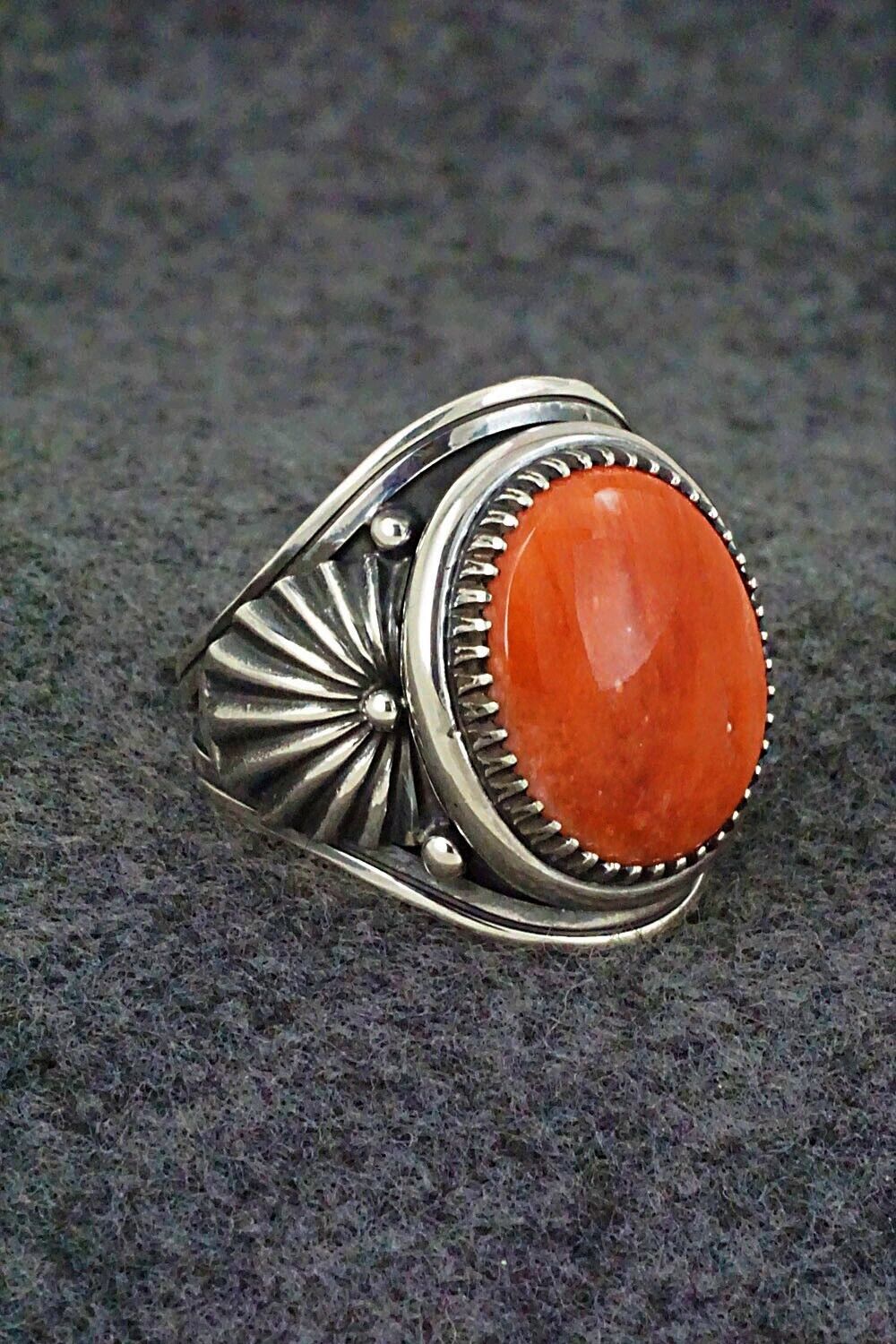 Spiny Oyster & Sterling Silver Ring - Derrick Gordon - Size 10.75
