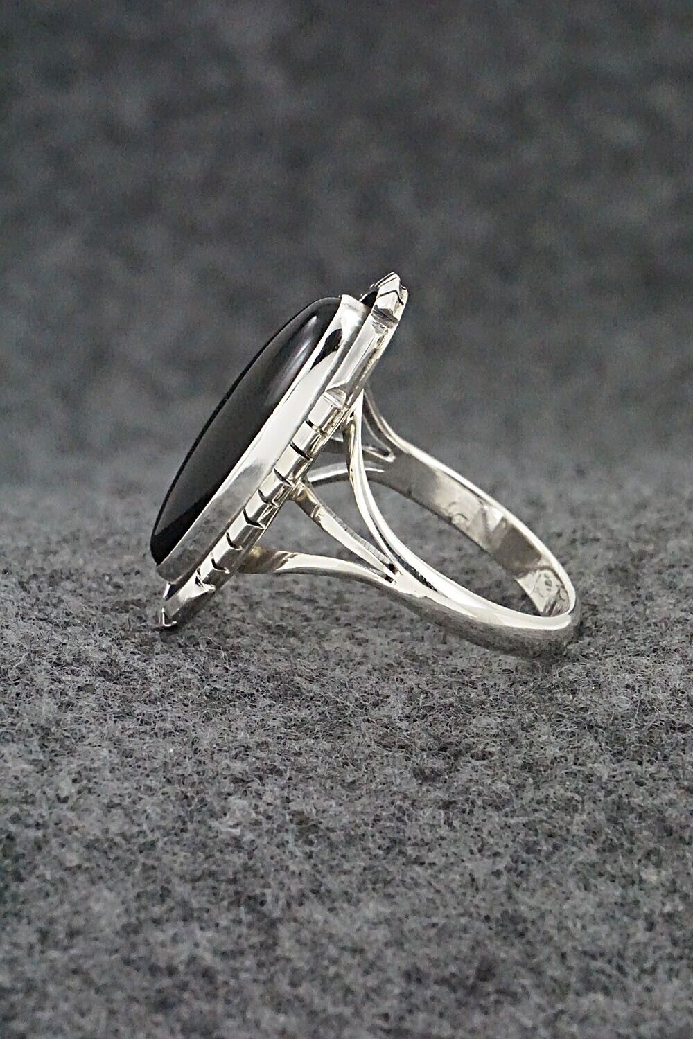 Onyx & Sterling Silver Ring - Amos Begay - Size 9.25