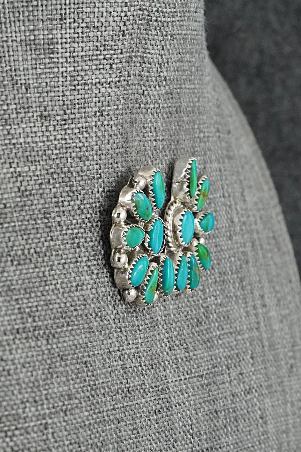 Turquoise & Sterling Silver Earrings - Justina Wilson