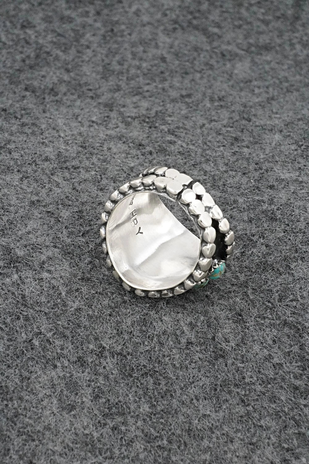Turquoise & Sterling Silver Ring - Harry B. Yazzie - Size 6.5