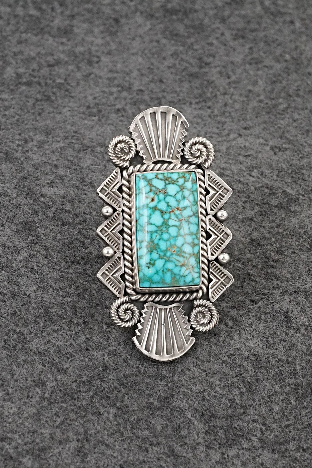 Turquoise & Sterling Silver Ring - Michael Calladitto - Size 8.5