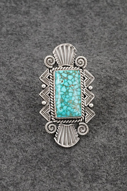 Turquoise & Sterling Silver Ring - Michael Calladitto - Size 8.5