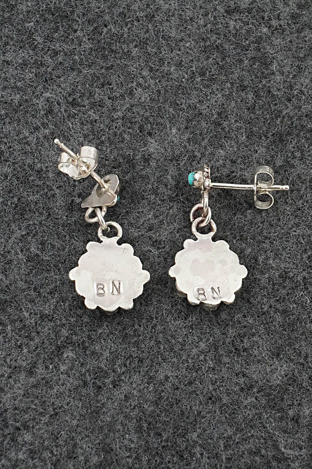 Turquoise & Sterling Silver Earrings - Michael Gchachu