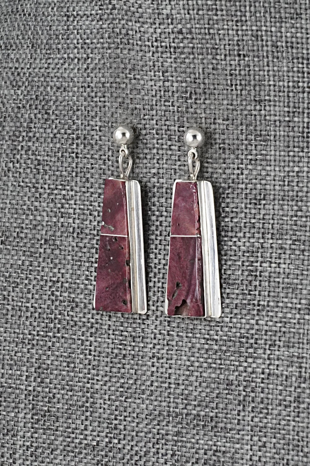 Spiny Oyster & Sterling Silver Earrings - Brenda Pete