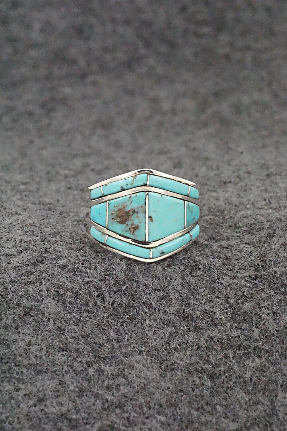 Turquoise & Sterling Silver Ring - Andrew Enrico - Size 9