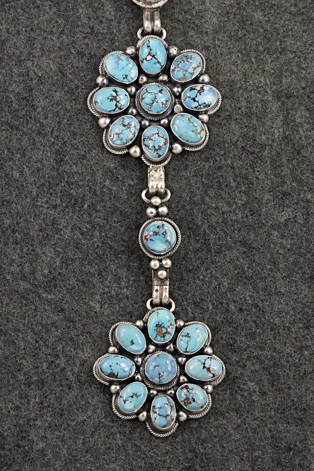 Turquoise & Sterling Silver Necklace and Earrings Set - Paul Livingston