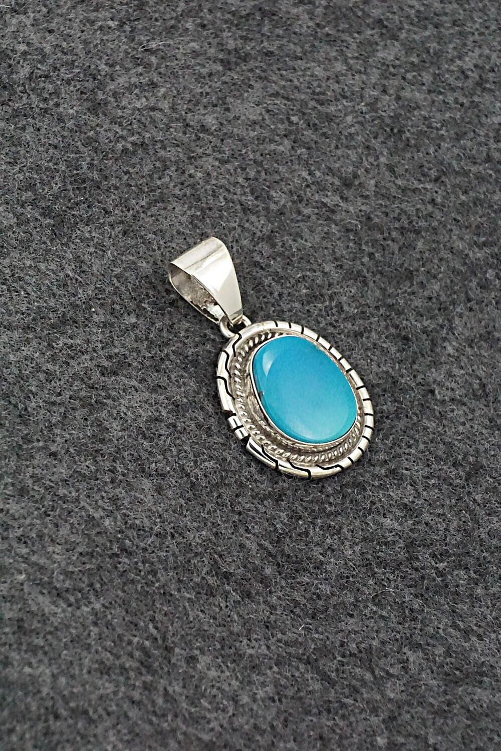 Turquoise & Sterling Silver Pendant - Peggy Skeets