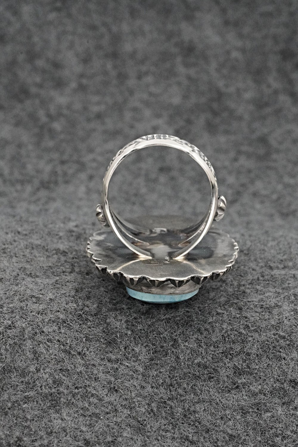 Turquoise & Sterling Silver Ring - Raymond Delgarito - Size 9.5