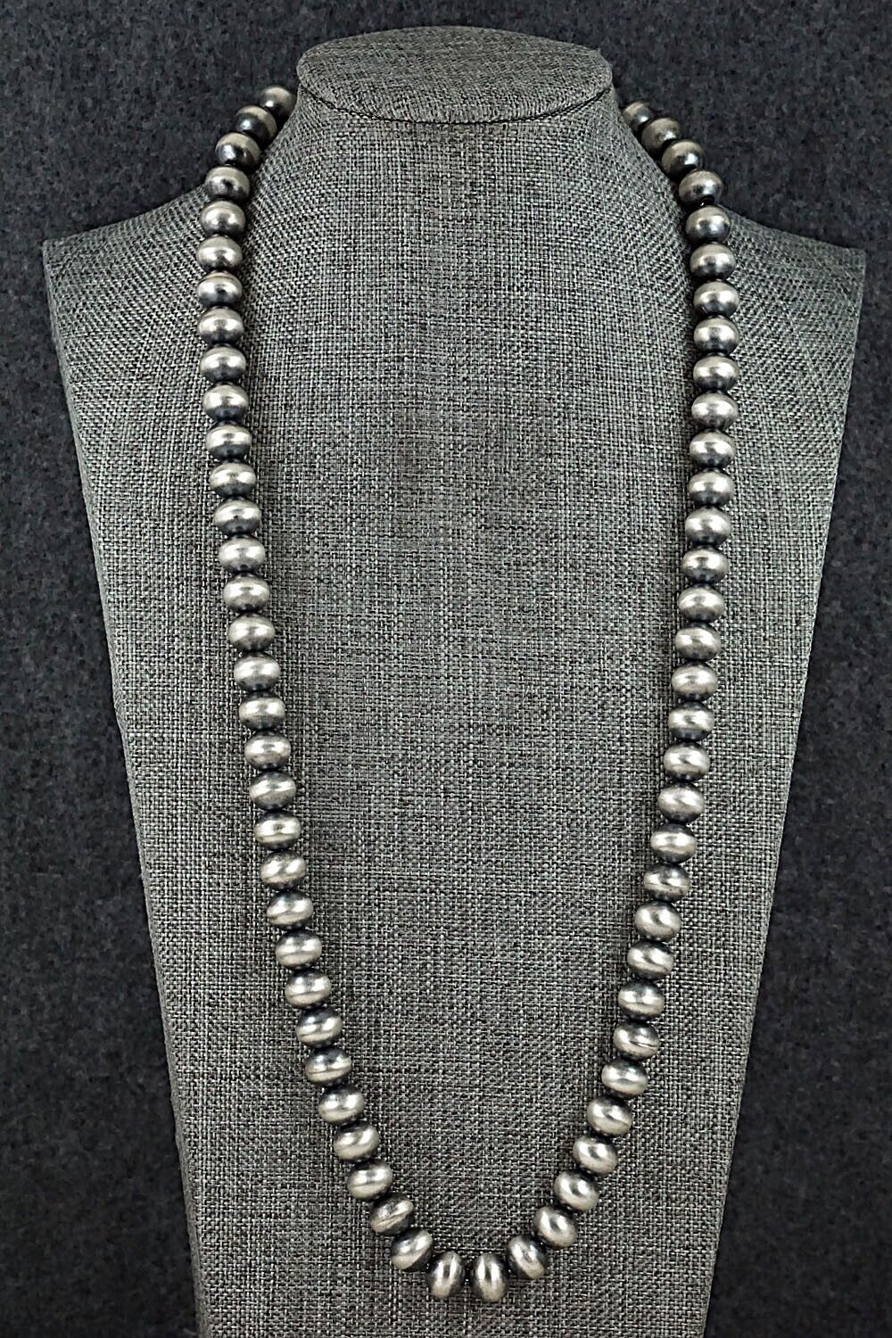 Sterling Silver Navajo Pearl Necklace 24" - Bryannen Halwood