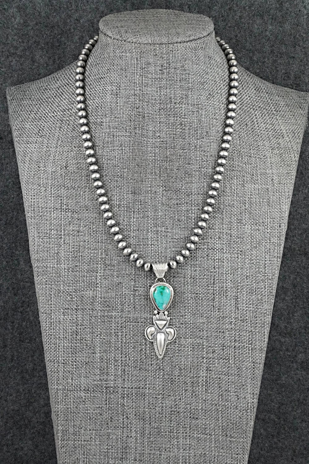 Turquoise & Sterling Silver Necklace - Gary Shorty