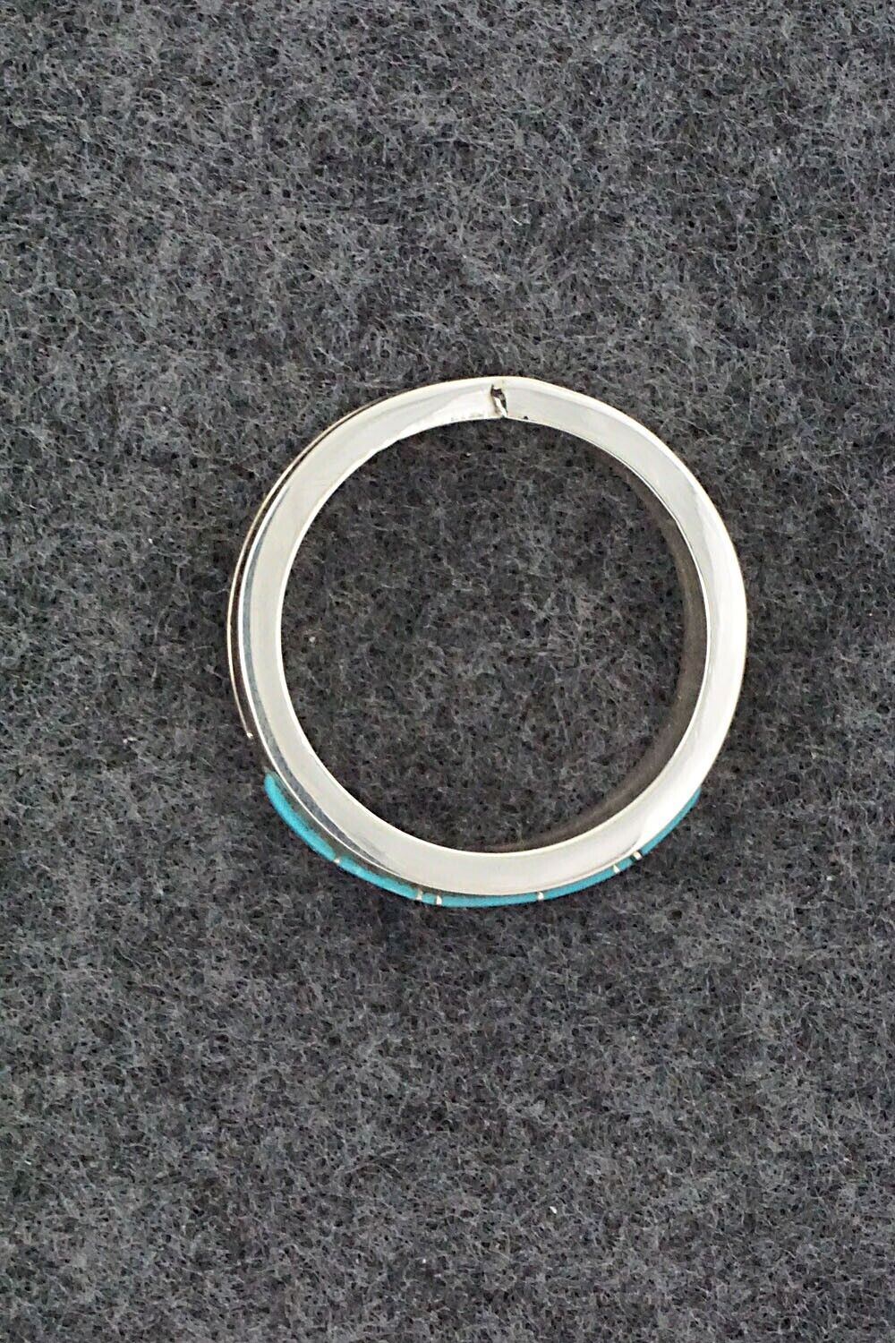 Turquoise & Sterling Silver Inlay Ring - Wilbert Muskett Jr. - Size 12.5