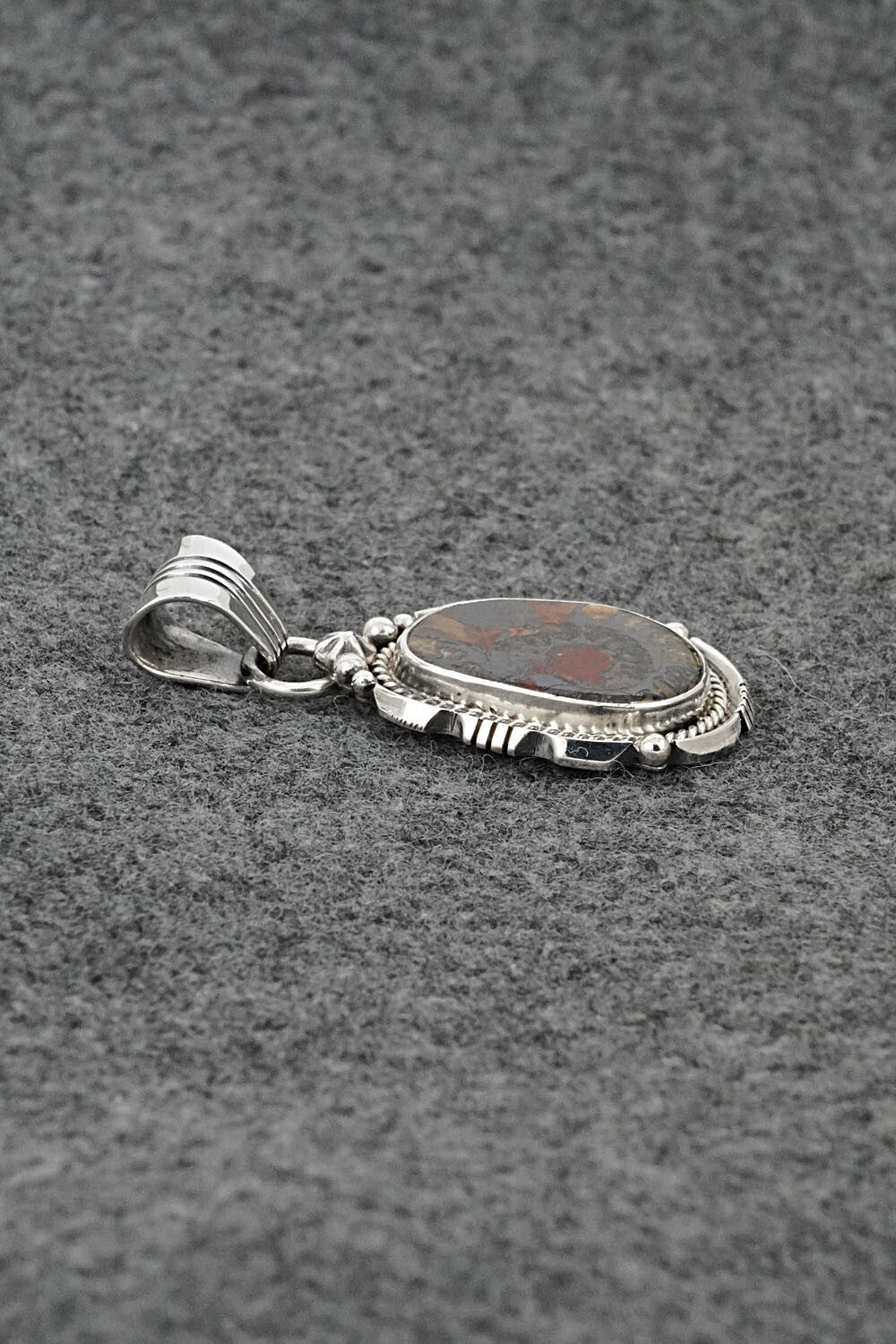 Ammonite & Sterling Silver Pendant - Samuel Yellowhair