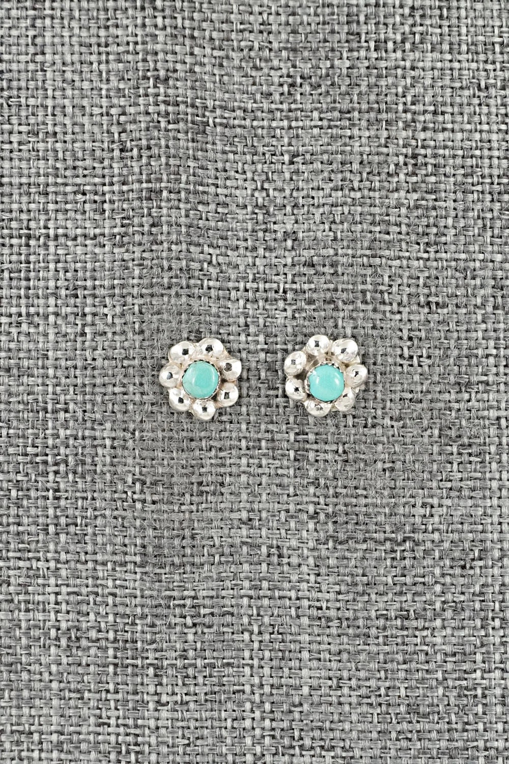 Turquoise & Sterling Silver Earrings - Roland Yatsate
