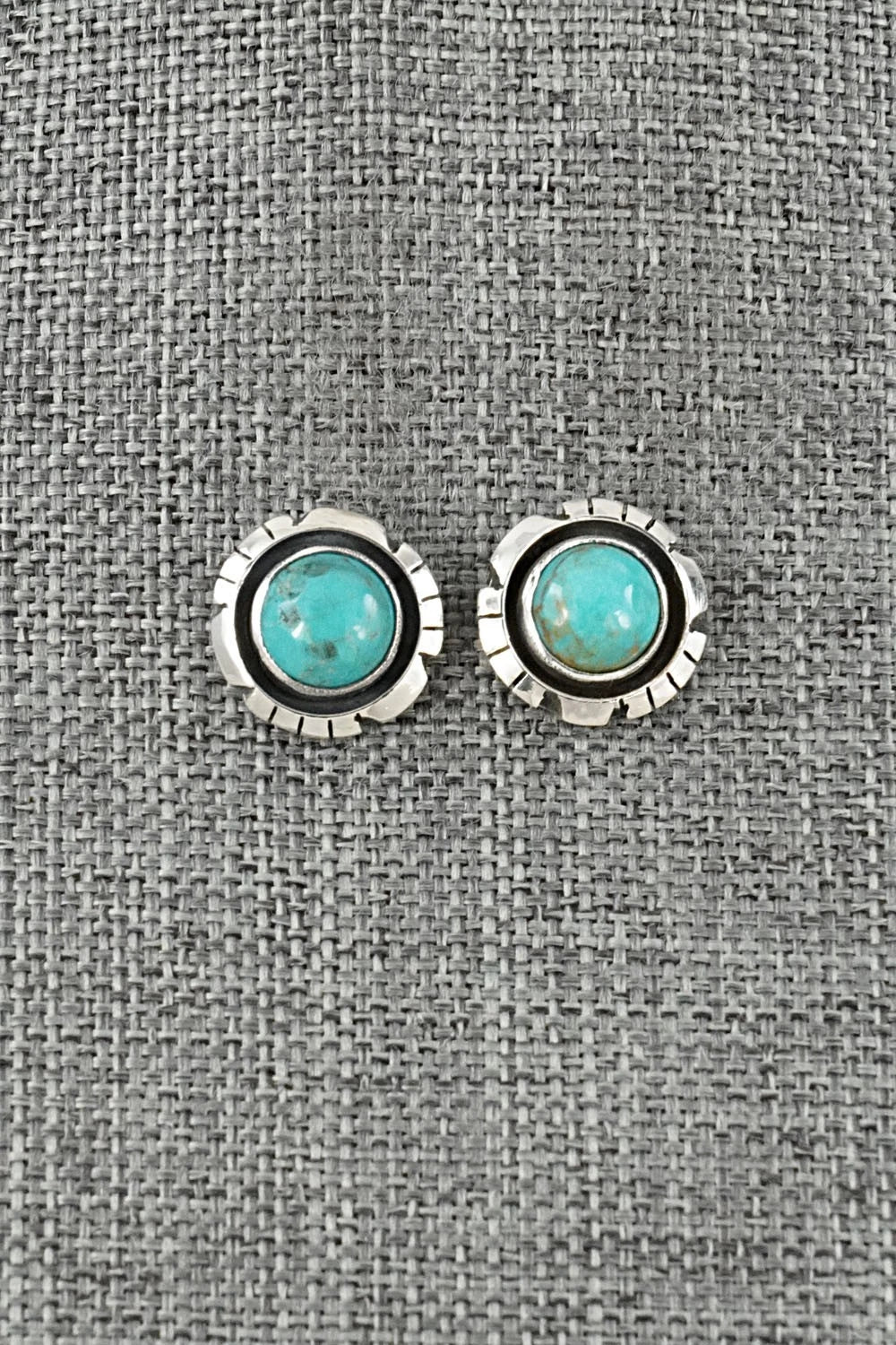 Turquoise & Sterling Silver Earrings - Amos Begay