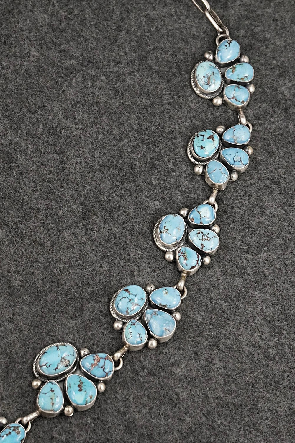 Turquoise & Sterling Silver Necklace and Earrings Set - Paul Livingston