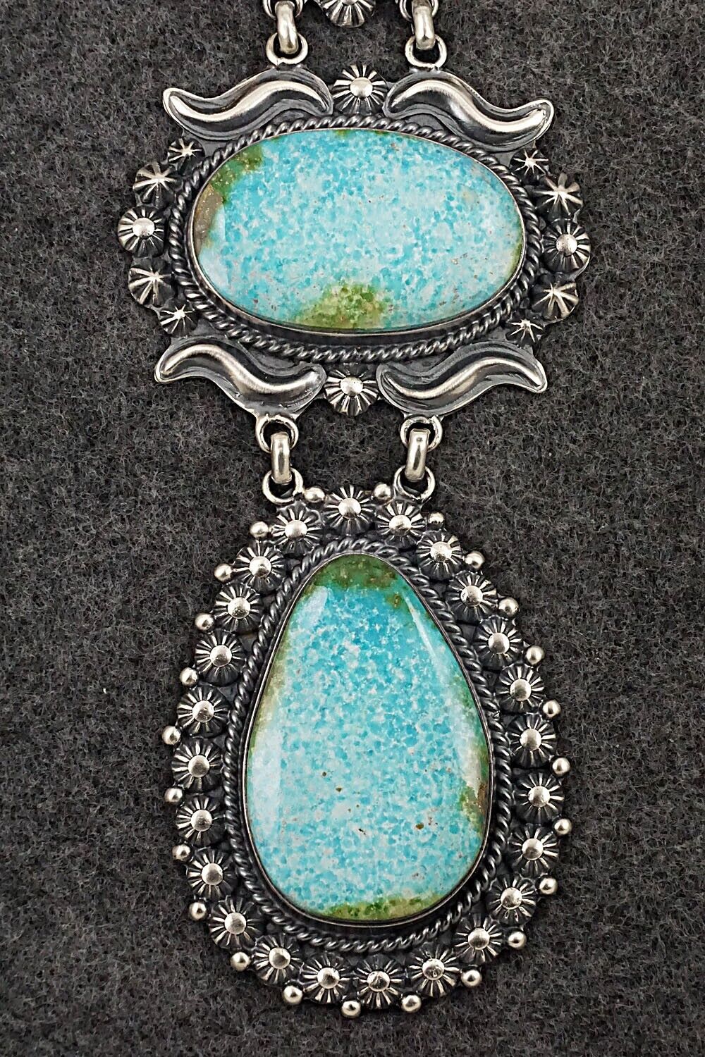 Turquoise & Sterling Silver Pendant - Raymond Delgarito