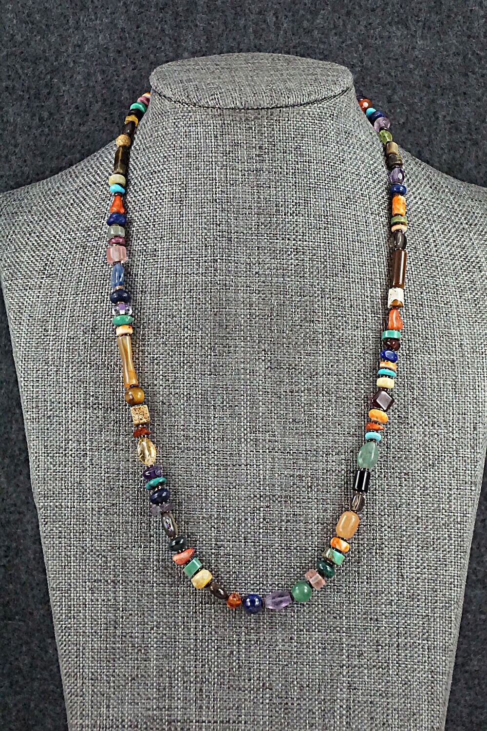 Multi Stone and Sterling Silver Necklace - Marcella Teller