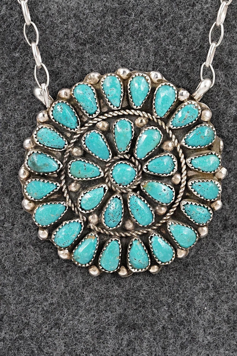 Turquoise & Sterling Silver Necklace - Eunise Wilson