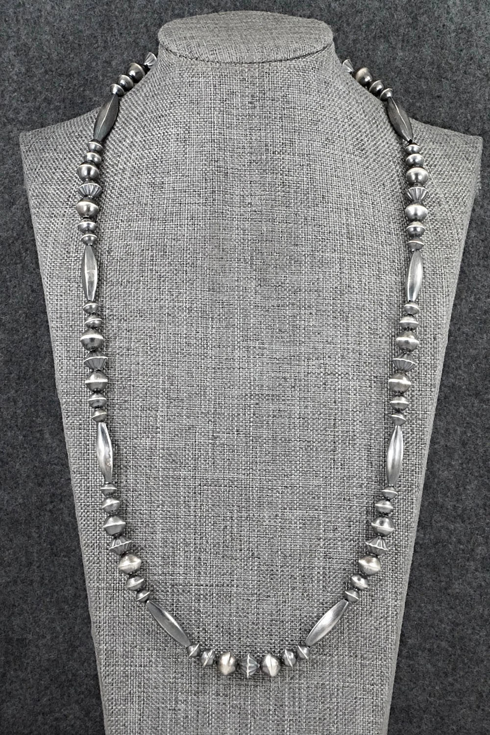 Sterling Silver Navajo Pearl Necklace 24" - Vintage