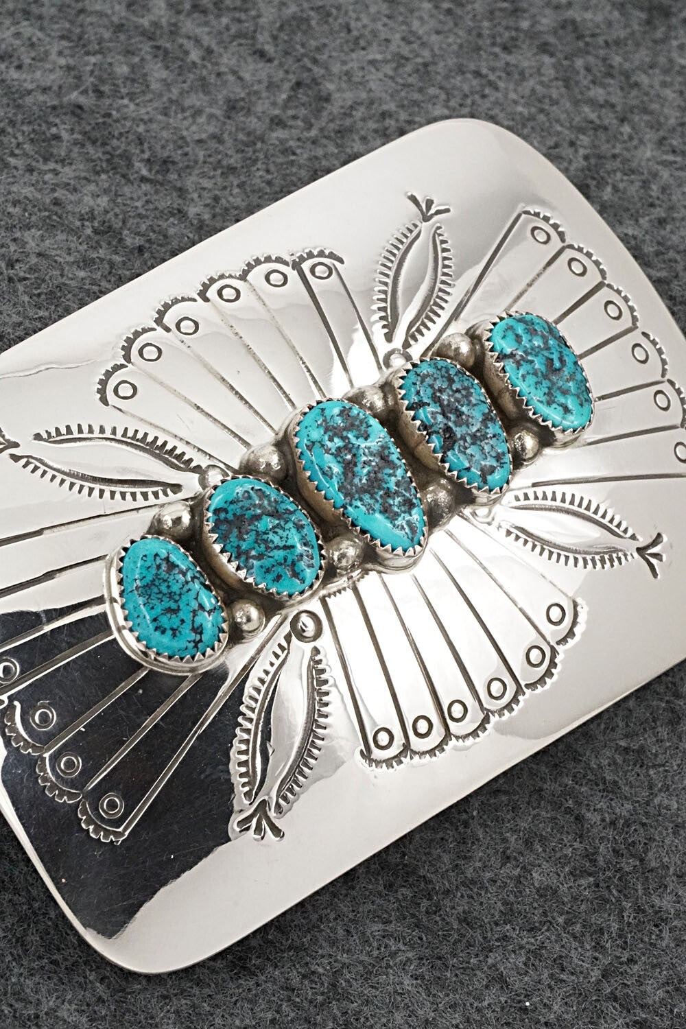 Turquoise & Sterling Silver Belt Buckle - Jolene Begay