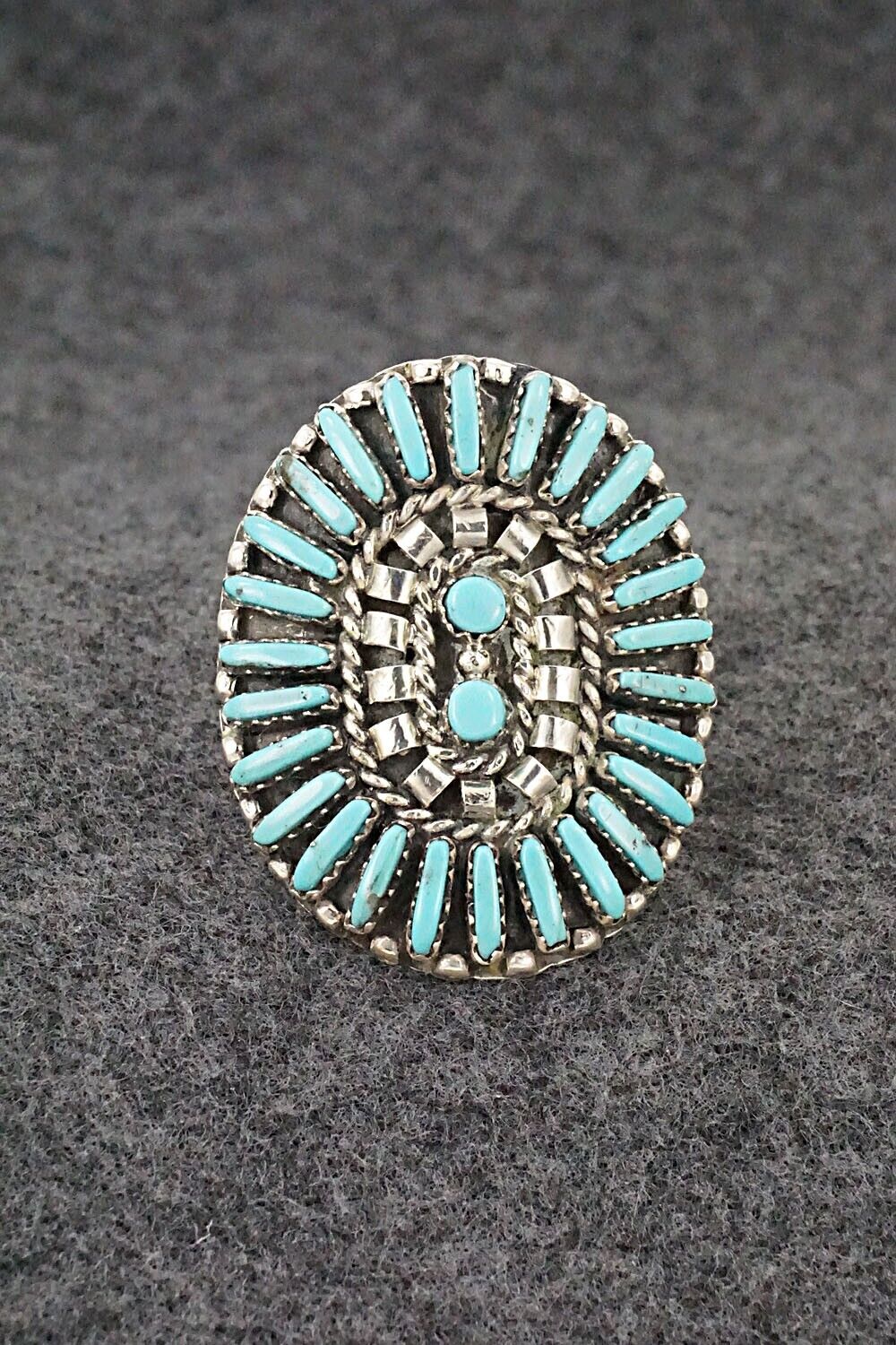 Turquoise & Sterling Silver Ring - Charlie John - Size 7