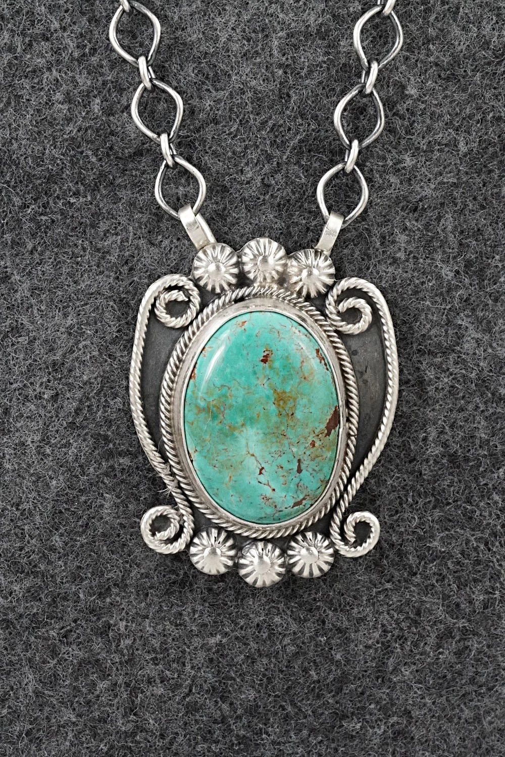 Turquoise & Sterling Silver Necklace - Cordell Platero