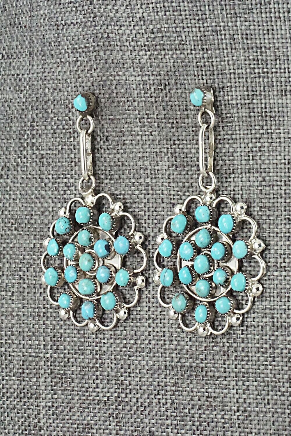 Turquoise & Sterling Silver Earrings - Yvette Kaamasee