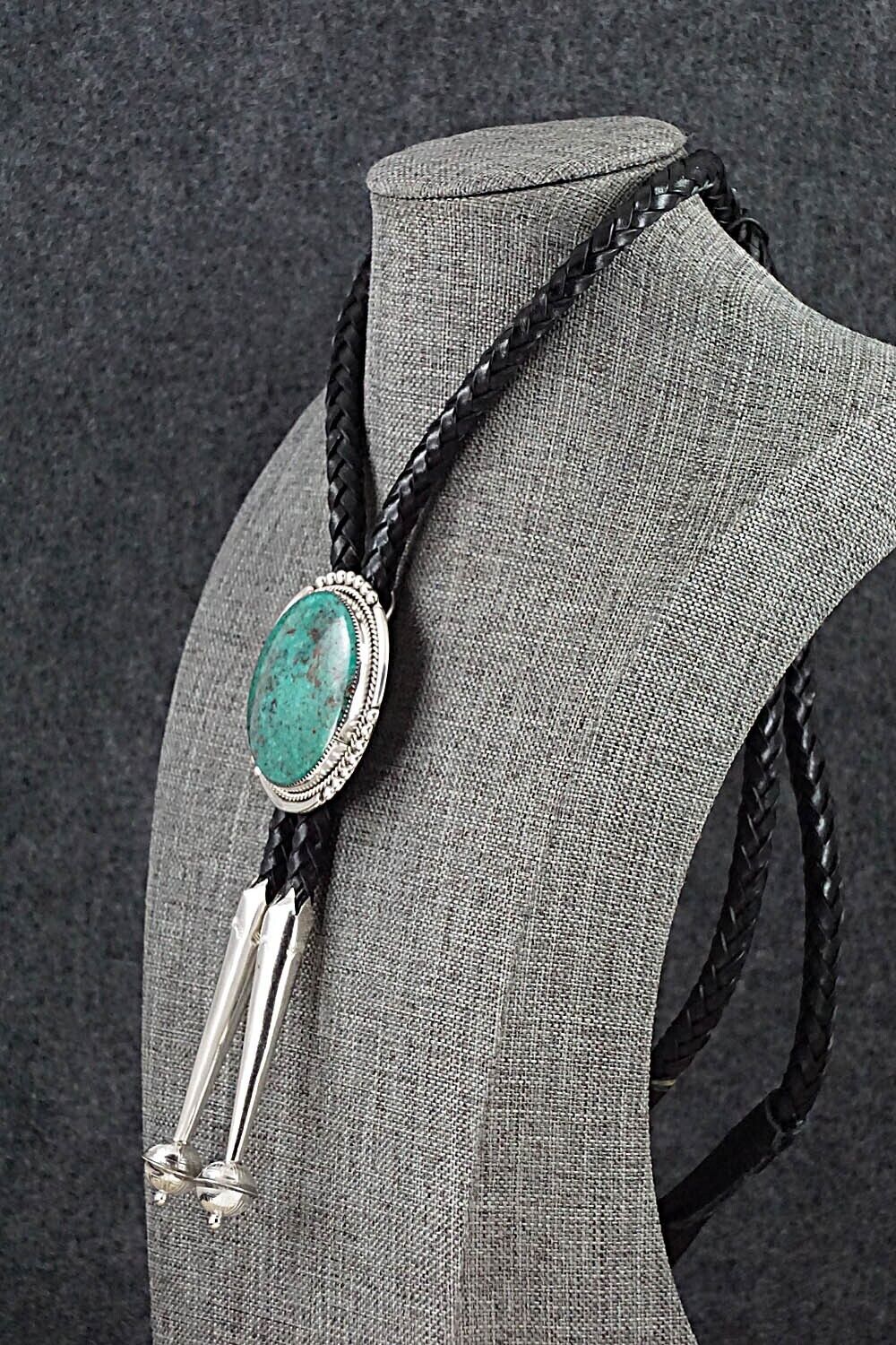 Turquoise & Sterling Silver Bolo Tie - Kenny Calavaza