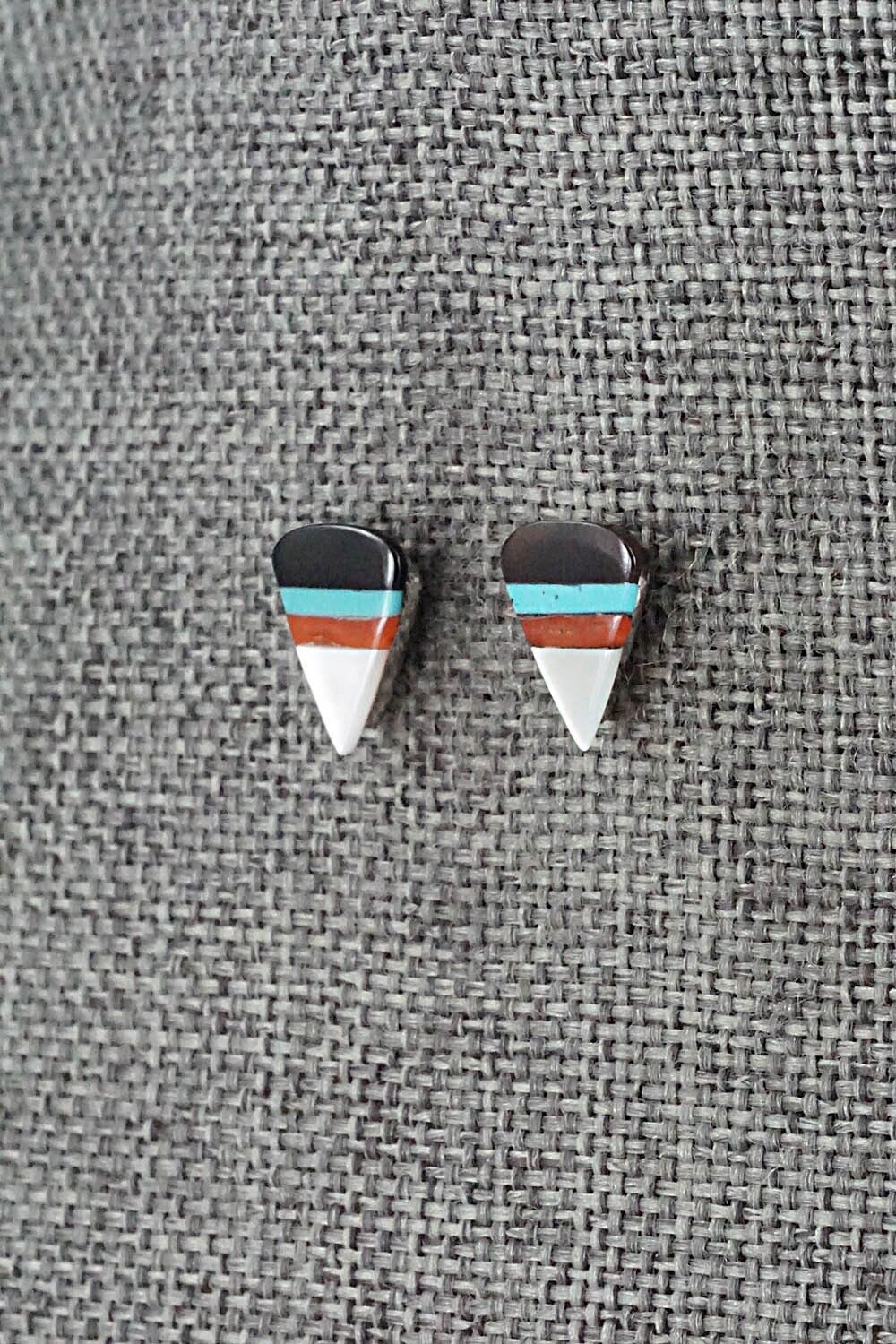 Multi-Stone & Sterling Silver Inlay Earrings - Preston Walela