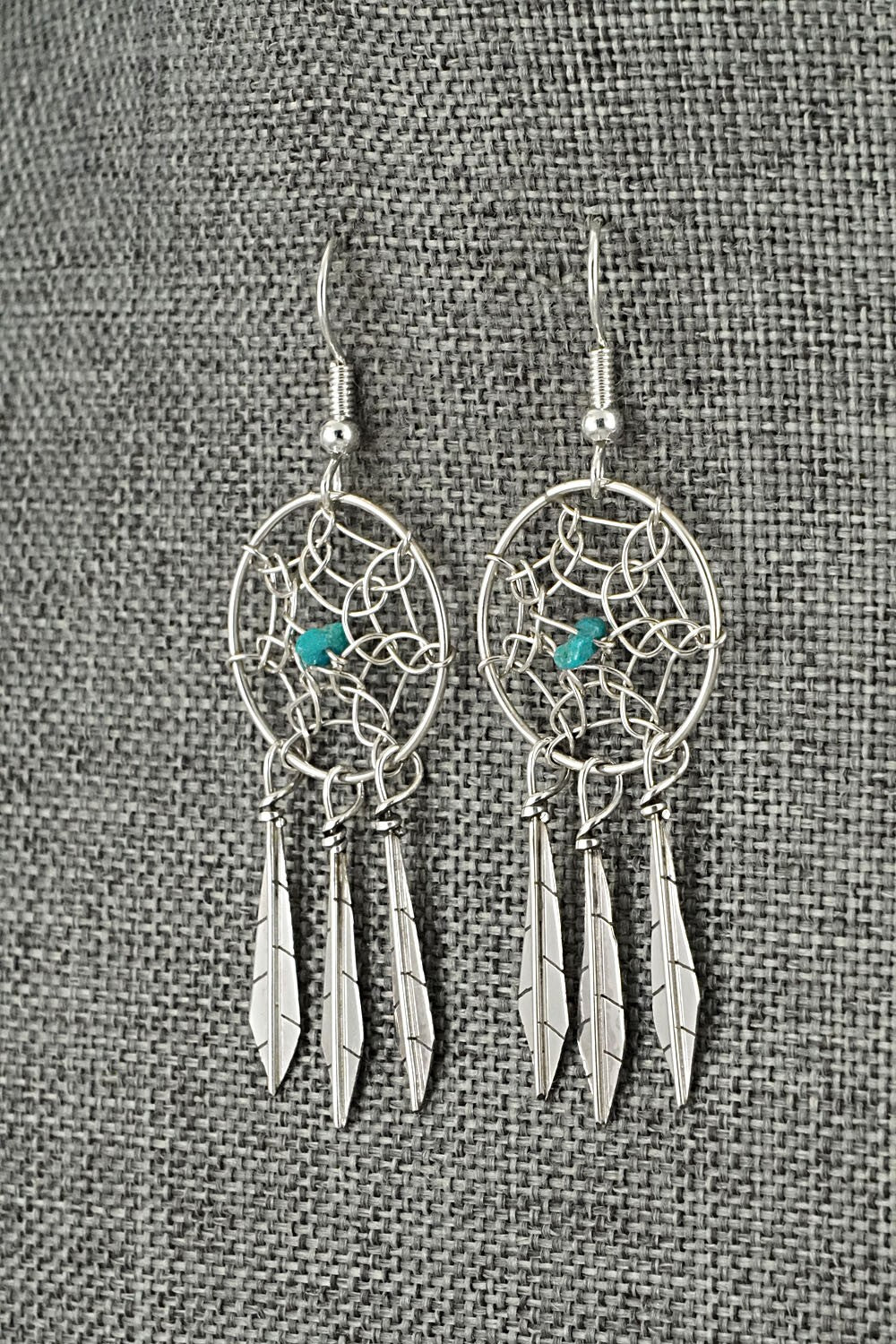 Turquoise & Sterling Silver Earrings - Lorenzo Arviso Jr.